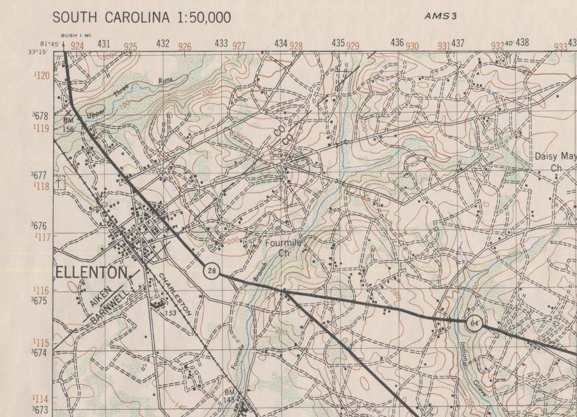 Disc-shaped objects observed near Savannah River nuclear plant at Ellenton, South Carolina (1952)